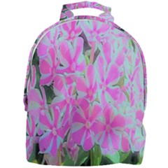 Hot Pink And White Peppermint Twist Garden Phlox Mini Full Print Backpack by myrubiogarden