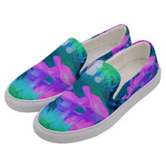 Pink, Green, Blue And White Garden Phlox Flowers Men s Canvas Slip Ons by myrubiogarden