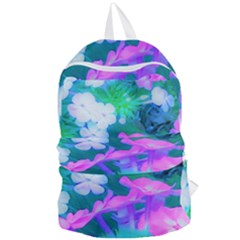 Pink, Green, Blue And White Garden Phlox Flowers Foldable Lightweight Backpack by myrubiogarden