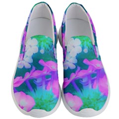 Pink, Green, Blue And White Garden Phlox Flowers Men s Lightweight Slip Ons by myrubiogarden