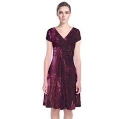 Wordsworth Crushed Velvet Short Sleeve Front Wrap Dress by DeneWestUK