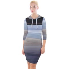 Pompey Beach Quarter Sleeve Hood Bodycon Dress