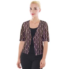 Wordsworth Purple Diamonds Cropped Button Cardigan by DeneWestUK