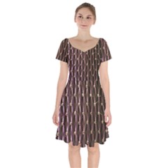 Wordsworth Purple Diamonds Short Sleeve Bardot Dress