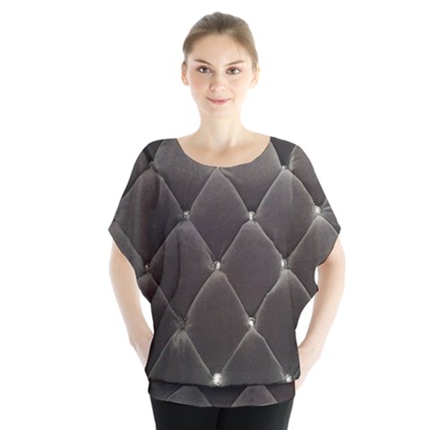 Wordsworth Grey Diamonds Batwing Chiffon Blouse by DeneWestUK