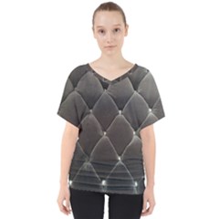 Wordsworth Grey Diamonds V-neck Dolman Drape Top by DeneWestUK