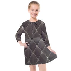 Wordsworth Grey Diamonds Kids  Quarter Sleeve Shirt Dress