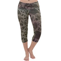 Wordsworth Metallic Flowers Capri Yoga Leggings by DeneWestUK