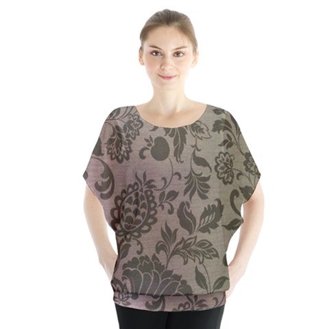 Wordsworth Metallic Flowers Batwing Chiffon Blouse by DeneWestUK