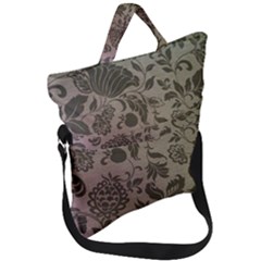 Wordsworth Metallic Flowers Fold Over Handle Tote Bag by DeneWestUK