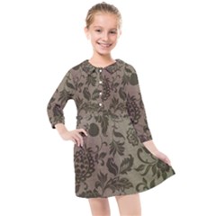 Wordsworth Metallic Flowers Kids  Quarter Sleeve Shirt Dress