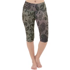 Wordsworth Metallic Flowers Lightweight Velour Cropped Yoga Leggings by DeneWestUK