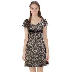 Wordsworth Metallic Pattern Short Sleeve Skater Dress by DeneWestUK