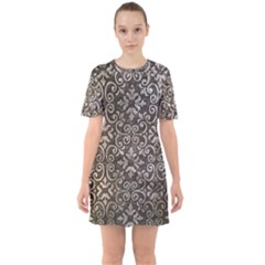 Wordsworth Metallic Pattern Sixties Short Sleeve Mini Dress by DeneWestUK