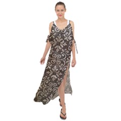 Wordsworth Metallic Pattern Maxi Chiffon Cover Up Dress by DeneWestUK