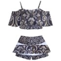 Wordsworth Metallic Pattern Kids  Off Shoulder Skirt Bikini View2