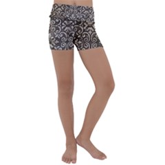 Wordsworth Metallic Pattern Kids  Lightweight Velour Yoga Shorts