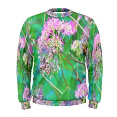 Invincibelle Spirit Hot Pink Hydrangeas On Aqua Green Men s Sweatshirt