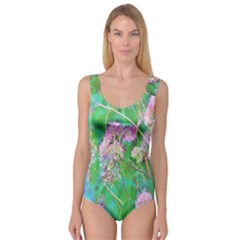 Invincibelle Spirit Hot Pink Hydrangeas On Aqua Green Princess Tank Leotard 