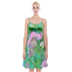 Invincibelle Spirit Hot Pink Hydrangeas On Aqua Green Spaghetti Strap Velvet Dress by myrubiogarden