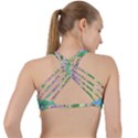 Invincibelle Spirit Hot Pink Hydrangeas On Aqua Green Criss Cross Racerback Sports Bra View2