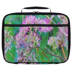 Invincibelle Spirit Hot Pink Hydrangeas On Aqua Green Full Print Lunch Bag by myrubiogarden