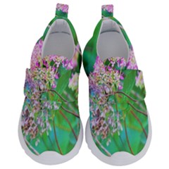 Invincibelle Spirit Hot Pink Hydrangeas On Aqua Green Velcro Strap Shoes by myrubiogarden