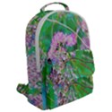 Invincibelle Spirit Hot Pink Hydrangeas On Aqua Green Flap Pocket Backpack (Large) View2