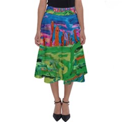 Our Town My Town Perfect Length Midi Skirt by arwwearableart