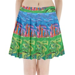 Our Town My Town Pleated Mini Skirt by arwwearableart