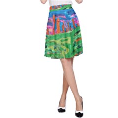 Our Town My Town A-line Skirt by arwwearableart