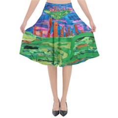 Our Town My Town Flared Midi Skirt by arwwearableart