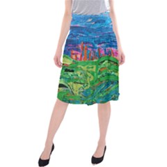 Our Town My Town Midi Beach Skirt by arwwearableart