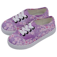 Japanese Sakura Background Kids  Classic Low Top Sneakers by Wegoenart