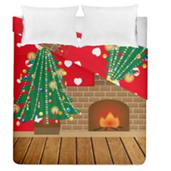 Christmas Room Living Room Duvet Cover Double Side (queen Size) by Wegoenart