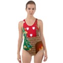 Christmas Room Living Room Cut-Out Back One Piece Swimsuit View1