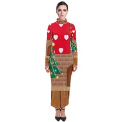 Christmas Room Living Room Turtleneck Maxi Dress by Wegoenart