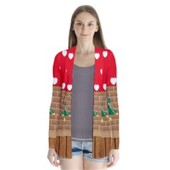 Christmas Room Living Room Drape Collar Cardigan by Wegoenart