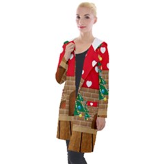 Christmas Room Living Room Hooded Pocket Cardigan by Wegoenart