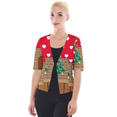 Christmas Room Living Room Cropped Button Cardigan by Wegoenart