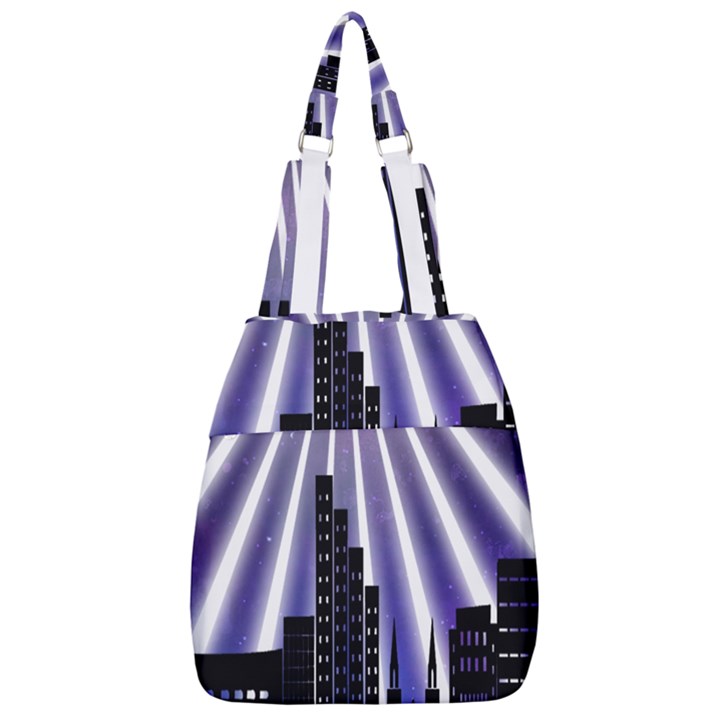 Superhero Background Lights City Center Zip Backpack