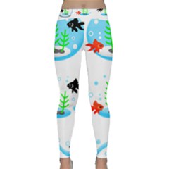 Fishbowl Fish Goldfish Water Classic Yoga Leggings by Wegoenart