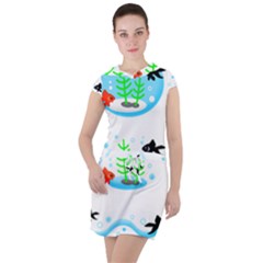 Fishbowl Fish Goldfish Water Drawstring Hooded Dress