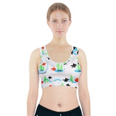 Fishbowl Fish Goldfish Water Sports Bra With Pocket by Wegoenart