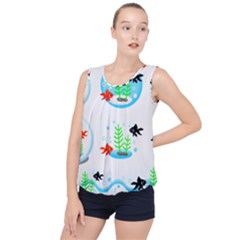 Fishbowl Fish Goldfish Water Bubble Hem Chiffon Tank Top by Wegoenart