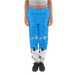 Elf On A Shelf In Sled Snowflakes Women s Jogger Sweatpants by Wegoenart