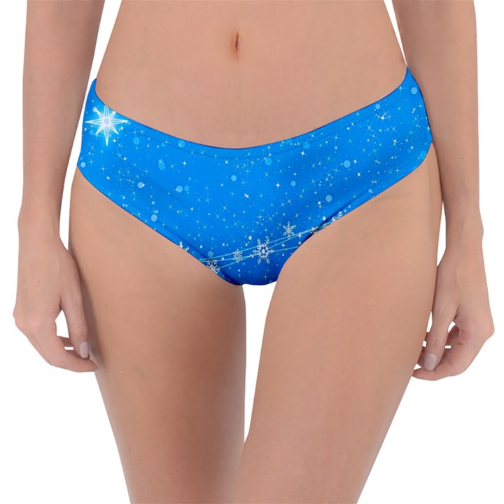 Elf On A Shelf In Sled Snowflakes Reversible Classic Bikini Bottoms