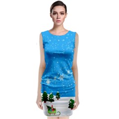 Elf On A Shelf In Sled Snowflakes Classic Sleeveless Midi Dress