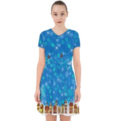 Winter Village Snow Brick Buildings Adorable In Chiffon Dress by Wegoenart