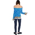 Winter Village Snow Brick Buildings Off Shoulder Long Sleeve Top View2